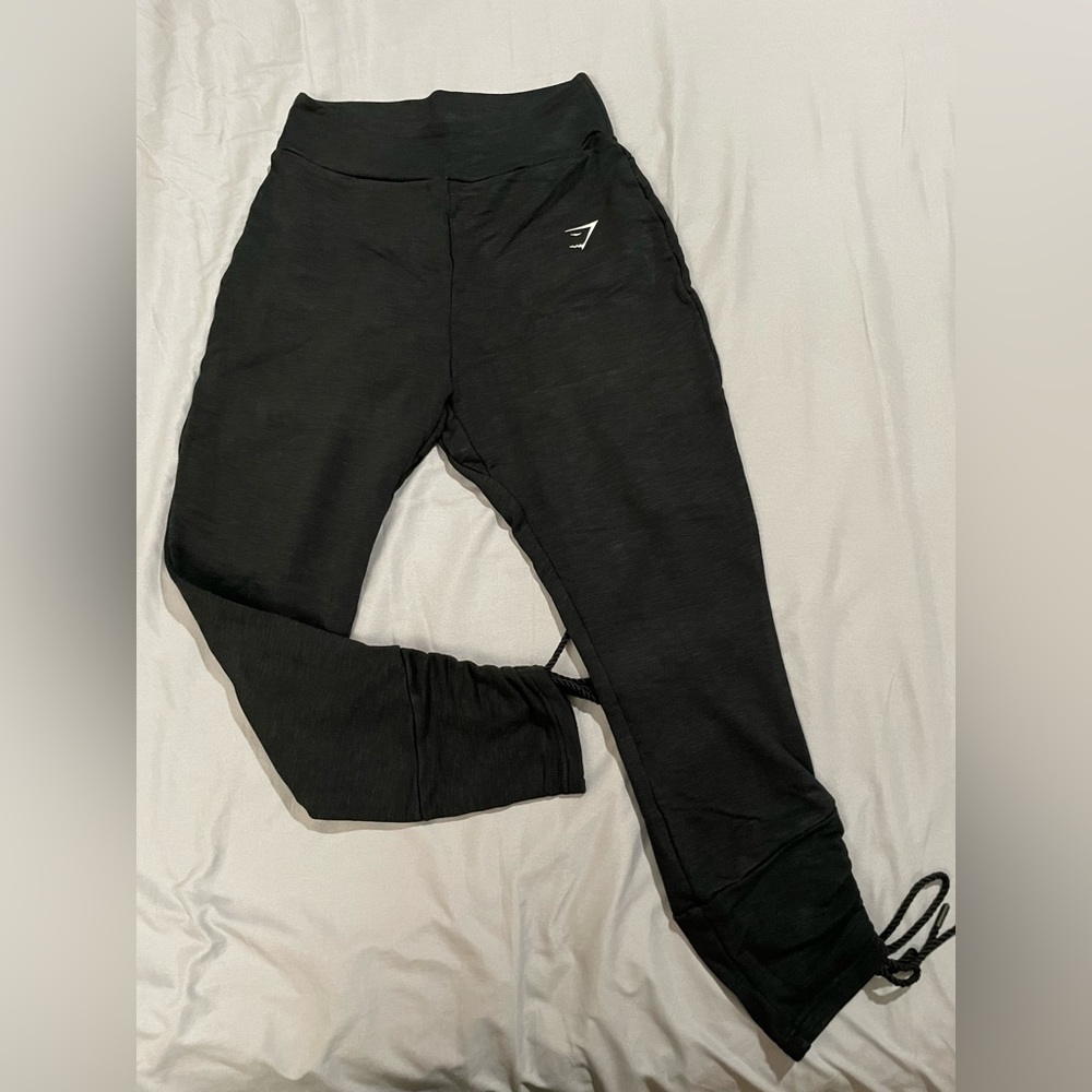Gymshark black ruched joggers